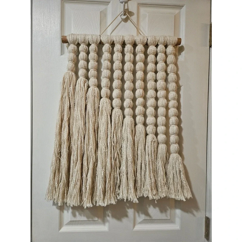 Macrame Wall Hanging Boho Ecru 18